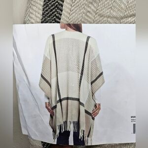 Three Dots Cashmere Blend Wrap Shawl Fringe One Size